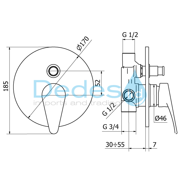 ΦΩΤΟΓΡΑΦΙΑ 2 ΜΠΑΤΑΡΙΑ ΝΤΟΥΖΙΕΡΑΣ ΕΝΤΟΙΧΙΣΜΟΥ ΜΙΞΕΩΣ Φ35 ITACA ΙΤΑΛΙΑΣ ΜΕ ΔΙΑΝΕΜΗΤΗ, ΣΤΡΟΓΓ. ΡΟΖΕΤΑ Φ170 ΧΡΩΜΕ ABS