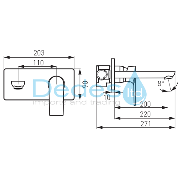 ΦΩΤΟΓΡΑΦΙΑ 2 ΜΠΑΤΑΡΙΑ ΝΙΠΤΗΡΟΣ ΕΝΤΟΙΧΙΣΜΟΥ ΜΙΞΕΩΣ ALGEO ΤΕΤΡΑΓΩΝΗ ΧΡΩΜΕ ΠΛΑΚΑ ΠΟΜΟΛΟ & ΡΟΥΞΟΥΝΙ 22cm ΧΩΡ. ΒΑΛΒΙΔΑ