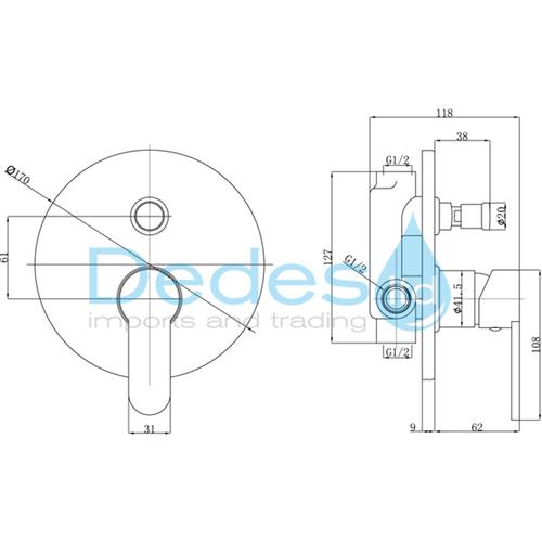 ΦΩΤΟΓΡΑΦΙΑ 3 ΜΠΑΤΑΡΙΑ ΝΤΟΥΖΙΕΡ. ΕΝΤΟΙΧΙΣΜΟΥ ΜΙΞ. FIESTA Φ35 ΧΡΩΜΕ BFI7P FERRO ΠΛΗΡΗΣ ΜΕ ΔΙΑΝΕΜΗΤΗ & ΣΤΡΟΓΓ.ΡΟΖΕΤΑ