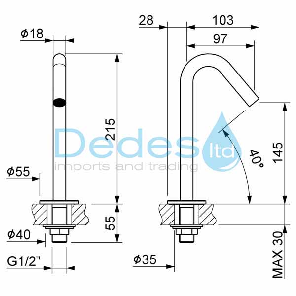 ΦΩΤΟΓΡΑΦΙΑ 2 ΡΟΥΞΟΥΝΙ ΠΑΓΚΟΥ Φ18  MCM 901604 Β/Τ ΧΡΩΜΕ ΣΤΑΘΕΡΟ H145 - L103 1/2" ΑΡΣΕΝ. Φ55 ΟΡΕΙΧΑΛΚΙΝΟ ΓΙΑ ΠΕΝΤΑΛ