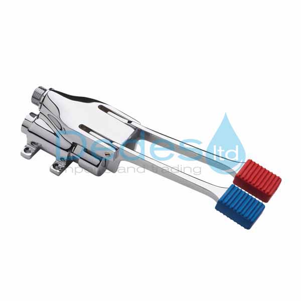 ΦΩΤΟΓΡΑΦΙΑ 2 ΠΕΝΤΑΛ ΧΡΩΜΕ Ν.9010 MCM ΔΙΠΛΟ ΠΑΤΗΜΑ ΖΕΣΤΟ-ΚΡΥΟ 1/2" ΜΕ ΒΑΛΒ. ΑΝΤ/ΦΗΣ ΔΑΠΕΔΟΥ-ΤΟΙΧΟΥ ΓΥΑΛΙΣ. ΙΤΑΛΙΑΣ