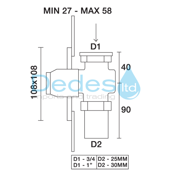 ΦΩΤΟΓΡΑΦΙΑ 2 ΝΤΑΛ-ΦΛΟΥΣΟΜΕΤΡΟ ΕΝΤΟΙΧΙΣΜΟΥ 1" ΙΤΑΛΙΑΣ TREMOLADA ΧΡΩΜΕ Νο471-A ΜΕ ΟΥΡΑ & ΡΟΖΕΤΑ 11x11 ΤΕΤΡΑΓΩΝΗ ABS