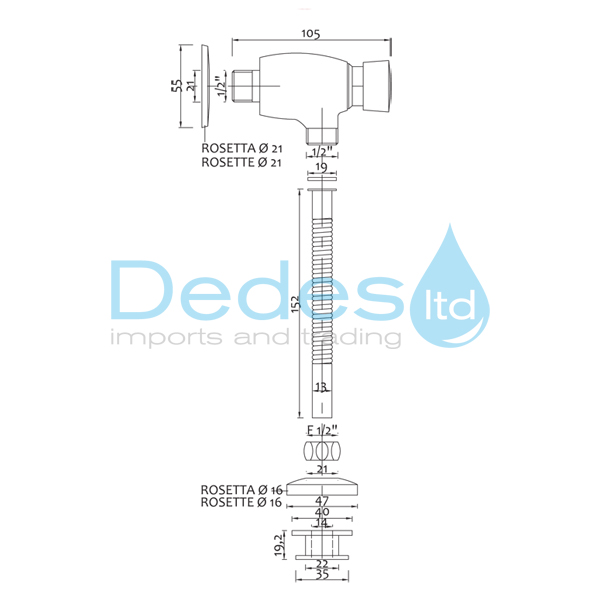ΦΩΤΟΓΡΑΦΙΑ 2 ΝΤΑΛ-ΦΛΟΥΣΟΜΕΤΡΟ ΧΡΩΜΕ 1/2" GOTEMPOR ΟΡΘΙΩΝ ΟΥΡΗΤΗΡΙΩΝ ΜΕ ΡΟΖΕΤΑ & ΚΑΤΕΒΑΣΙΑ Φ15 L150