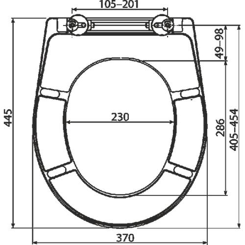ΦΩΤΟΓΡΑΦΙΑ 2 ΚΑΛΥΜΜΑ ΛΕΥΚΟ W/C Β/Τ SOFT CLOSE A604 ALCAPLAST DUROPLAST 445x370 UNIVERSAL ΑΝΤΙΒΑΚΤ/KO CLICK SYSTEM