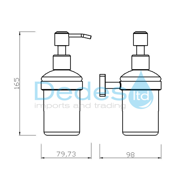 ΦΩΤΟΓΡΑΦΙΑ 2 DISPENSER ΜΟΝΟ ΤΟΙΧΟΥ Β/Τ ΧΡΩΜΕ ΜΕ ΓΥΑΛΙ FERRO ΟΡΕΙΧΑΛΚΙΝΟ ΣΕΙΡΑ GRETA ΣΕ ΚΟΥΤΙ-BLISTER