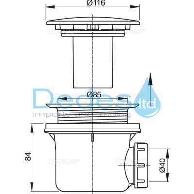 ΦΩΤΟΓΡΑΦΙΑ 2 ΒΑΛΒΙΔΑ-ΣΙΦΩΝ ΠΛΑΣΤΙΚΗ ΓΙΑ Φ90 ΝΤΟΥΖΙΕΡΑ A49CR ALCAPLAST L84 x Φ40 x Φ85 ΜΕ Φ116 ABS ΧΡΩΜΕ ΚΑΛΥΜΜΑ