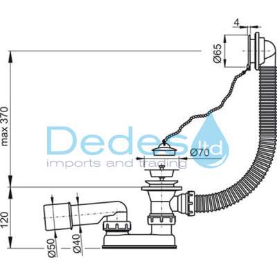 ΦΩΤΟΓΡΑΦΙΑ 2 ΒΑΛΒΙΔΑ ΛΟΥΤΡΟΥ ΠΛΑΣΤΙΚΗ ΑΠΛΗ ΜΕ ΥΠΕΡΧ/ΣΗ A501/2 ALCAPLAST 1.1/2" ΧΩΡΙΣ ΓΩΝΙΑ ΜΕ ΣΧΑΡΑΚΙ ΧΡΩΜΕ, ΤΑΠΑ