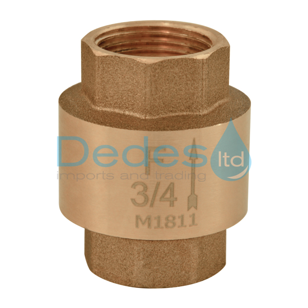 ΒΑΛΒΙΔΑ ΑΝΤΕΠΙΣΤΡΟΦΗΣ 3/4" ΘΗΛΥΚΗ-ΘΗΛΥΚΗ ΟΡΕΙΧΑΛΚΙΝΗ HYDROSFER ΜΕ ΕΛΑΤΗΡΙΟ ΑΠΟ TEFLON