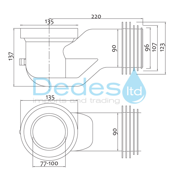 ΦΩΤΟΓΡΑΦΙΑ 2 ΓΩΝΙΑ ΛΕΥΚΗ PVC L220mm Φ77-100 UNIVERSAL Φ90-100-110 H135mm ΓΙΑ ΤΟΠΟΘΕΤΗΣΗ ΠΙΣΩ ΑΠΟ ΛΕΚΑΝΕΣ WC