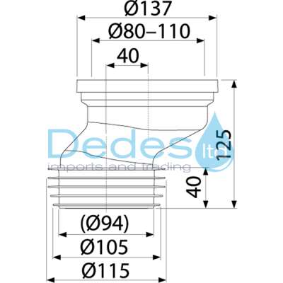 ΦΩΤΟΓΡΑΦΙΑ 2 ΣΥΝΔΕΣΜΟΣ ΜΑΚΡΥΣ ΕΚΚΕΝΤΡΟΣ 40mm A991-40 W/C ALCAPLAST L=95-125mm ΠΟΛΥΠΡΟΠΥΛΕΝΙΟΥ Φ80-110 / 94-115