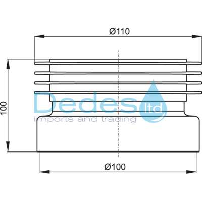 ΦΩΤΟΓΡΑΦΙΑ 2 ΣΥΝΔΕΣΜΟΣ W/C ΜΙΚΡΟΣ ΙΣΙΟΣ G1091D ΛΕΥΚΟΣ ΙΤΑΛΙΑΣ Φ100/110 ΠΛΑΣΤΙΚΟΣ L100mm ΕΛΑΣΤΙΚΟΣ