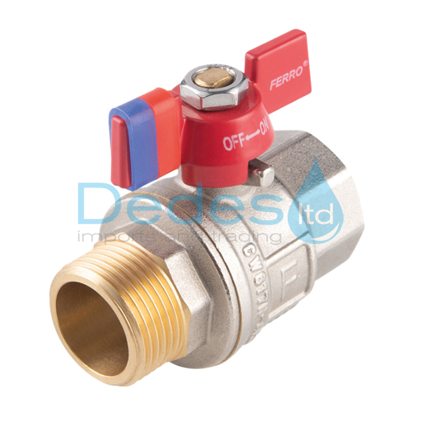 ΔΙΑΚΟΠΤΗΣ ΣΦΑΙΡΙΚΟΣ ΑΡΣΕΝ. ΘΗΛ. Β/Τ 1.1/4" FERRO DN32 ΧΡΩΜΕ F-POWER PN30 FULL ΔΙΕΛΕΥΣΗ ΜΕ ΠΕΤΑΛΟΥΔΑ