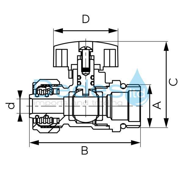 ΦΩΤΟΓΡΑΦΙΑ 3 ΔΙΑΚΟΠΤΑΚΙ ΣΦΑΙΡΙΚΟ ΧΡΩΜΕ ΣΩΜΑ TUBO Φ16x2.0x1/2" ΑΡΣ. KNPEX16 FERRO ΜΕ ΚΟΚΚΙΝΟ ΠΟΜΟΛΟ PEX & ALU-PEX