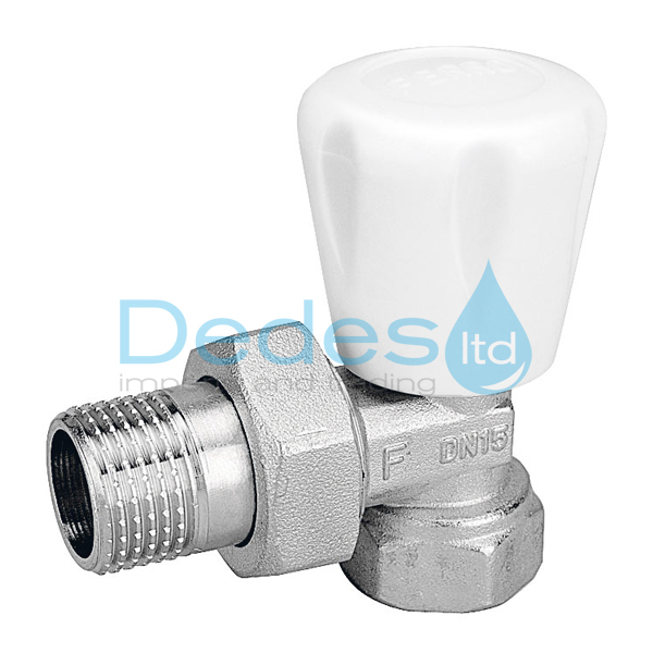 ΦΩΤΟΓΡΑΦΙΑ 3 ΔΙΑΚΟΠΤΗΣ ΚΑΛΟΡΙΦΕΡ ΓΩΝΙΑ FERRO DN15 1/2" ΘΗΛΥΚΟΣ ΧΡΩΜΕ MAX 10 BAR & 100°C ΜΕ ΟΥΡΑ ΑΡΣ.-ΘΗΛ.