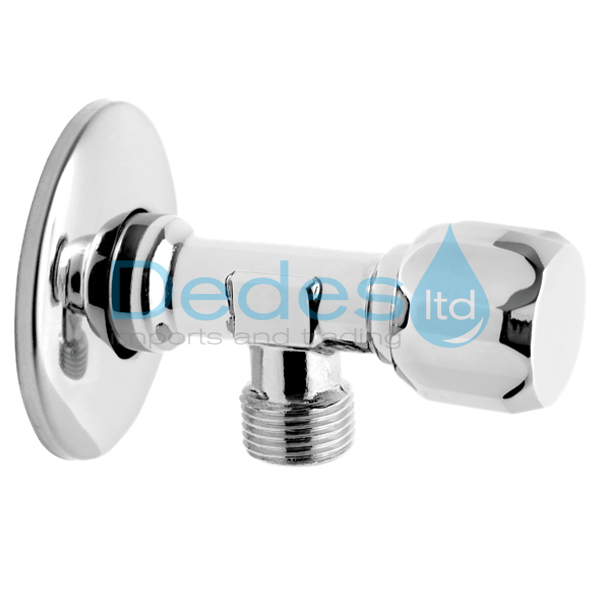 ΔΙΑΚΟΠΤΑΚΙ ΧΡΩΜΕ ΓΩΝΙΑ 1/2" x 3/8" Β/Τ Z1238G FERRO ΠΟΛΥΣΤΡΟΦΟ ΜΕ ΜΕΤΑΛΛΙΚΟ ΠΟΜΟΛΟ & ΡΟΖΕΤΑ ΣΕ ΚΟΥΤΙ