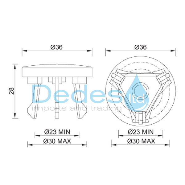 ΦΩΤΟΓΡΑΦΙΑ 2 ΔΙΑΚΟΣΜΗΤΙΚΟ ΧΡΩΜΕ ΠΛΑΣΤΙΚΟ ΑΠΟ ABS ΤΥΦΛΟ Φ36 UNIVERSALE Φ23-Φ30 ΕΣΩΤ. ΓΙΑ ΥΠΕΡΧΕΙΛΙΣΗ ΝΙΠΤΗΡΑ