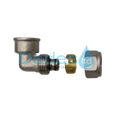 ΓΩΝΙΑ ΧΡΩΜΕ ΑΛΟΥΜΙΝΙΟΥ Φ16x2.0x1/2" ΘΗΛΥΚΗ ΜΗΧΑΝ.ΣΥΣΦΙΞΗΣ PEX-AL-PEX ΜΗ ΑΠΟΣΠΩΜΕΝΟ TUBO UNI EN 12165