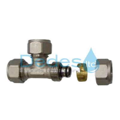 ΤΑΦ ΧΡΩΜΕ ΑΛΟΥΜΙΝΙΟΥ Φ16x2.0xΦ16 ΣΥΝΔΕΣΕΩΣ ΙΤΑΛΙΑΣ ΓΙΑ PEX-AL-PEX ΜΕ ΜΗ ΑΠΟΣΠΩΜΕΝΟ TUBO UNI EN 12165