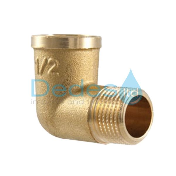 ΓΩΝΙΑ ΟΡΕΙΧΑΛΚΙΝΗ 1/2" Β/Τ ΑΡΣΕΝΙΚΗ-ΘΗΛΥΚΗ Φ15 COMPACT 64gr ΚΙΤΡΙΝΗ ΒΙΔΩΤΗ L46 UNI EN 12164 ΙΤΑΛΙΑΣ