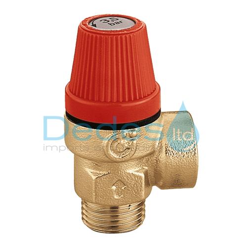 ΒΑΛΒΙΔΑ ΑΣΦΑΛΕΙΑΣ ΚΑΛΟΡΙΦΕΡ CALEFFI 1/2" 3bar ΑΡΣ.-ΘΗΛ.Art.312430 ΟΡΕΙΧΑΛΚΙΝ.PN10 5-110°C ΚΕΦΑΛΗ ABS