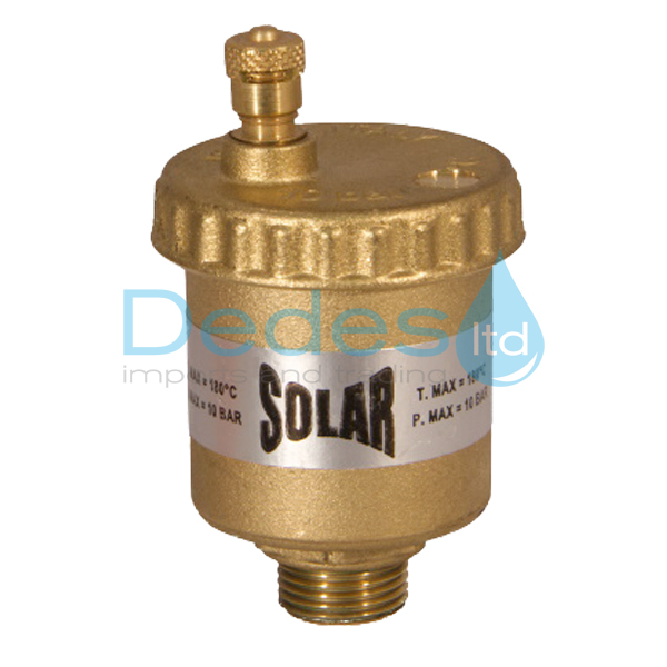 ΑΥΤΟΜΑΤΟ ΕΞΑΕΡΙΣΤΙΚΟ ΗΛΙΑΚΩΝ 1/2" ΑΡΣΕΝ. ΚΙΤΡΙΝΟ 10bar 180°C SOLAR ΟΡΕΙΧΑΛΚΙΝΟ ΙΣΙΟ ΒΑΡΕΛΑΚΙ ΙΤΑΛΙΑΣ