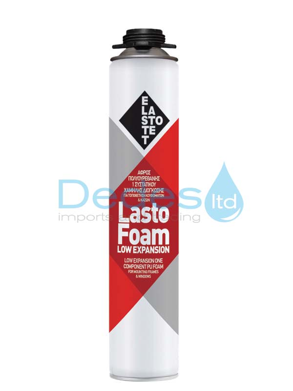 ΑΦΡΟΣ ΠΟΛΥΟΥΡΕΘΑΝΗΣ ΠΙΣΤΟΛΙΟΥ 750ml ΕΛΕΓΧΟΜΕΝΗΣ ΔΙΟΓΚΩΣΗΣ LASTOFOAM LOW EXPANSION ΕΝΟΣ ΣΥΣΤATIKΟΥ