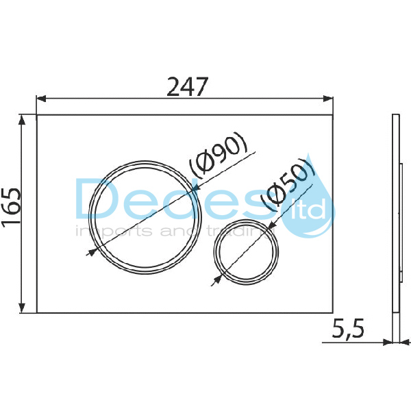 ΦΩΤΟΓΡΑΦΙΑ 2 ΠΛΑΚΑ ΠΑΡΑΛΛ/ΓΡΑΜΗ ΛΕΥΚΗ ΧΡΥΣΟ ΓΥΑΛ. M775 ALCAPLAST 247x165x5mm ΙΙ ΠΑΤΗΜ.ΣΤΡΟΓΓ. Φ90-Φ50 ΓΙΑ ΕΝΤΟΙΧ.