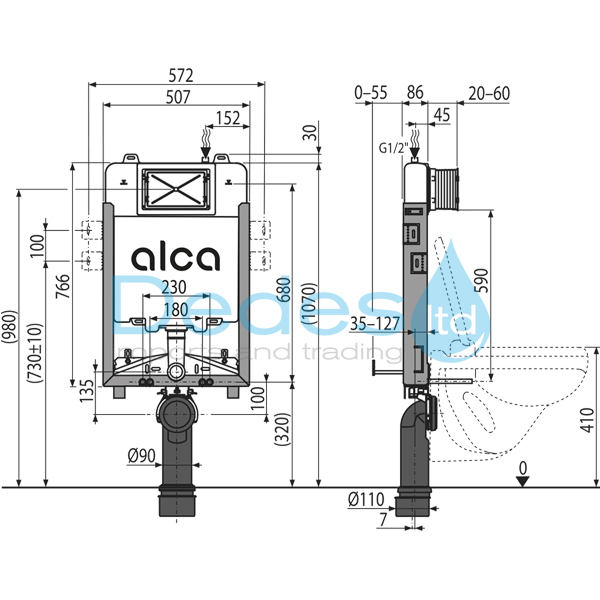 ΦΩΤΟΓΡΑΦΙΑ 2 ΚΑΖΑΝΑΚΙ ΕΝΤΟΙΧΙΣΜΟΥ SLIM A1115B/1000 ΤΟΙΧΟΥ ALCAPLAST Β/Τ EN997 400kg.& ΓΙΑ ΚΡΕΜΑΣΤΗ ΧΩΡΙΣ ΠΛΑΚΑ