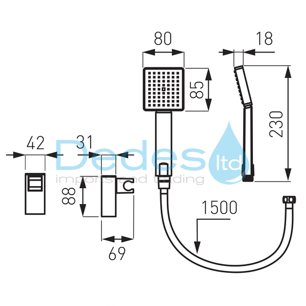 ΦΩΤΟΓΡΑΦΙΑ 3 ΚΙΤ-ΛΟΥΤΡΟΥ AMIGO VERDELINE (ΣΠΙΡΑΛ SILVER PVC 150cm +ΣΤΗΡΙΓΜΑ & ΤΗΛΕΦ.ΤΕΤΡΑΓΩΝΟ ΑΠΟ ABS) ΣΕ BLISTER