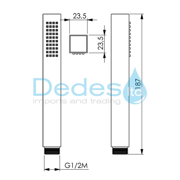 ΦΩΤΟΓΡΑΦΙΑ 2 ΤΗΛΕΦΩΝΟ ΜΠΑΝΙΟΥ ΙΤΑΛΙΑΣ LEO ΧΡΩΜΕ ΤΕΤΡΑΓΩΝΟ 23,5x23,5mm ΚΑΘΑΡ/ΜΕΝΟ MINIMAL ABS L=187mm ΣΕ ΚΑΡΤΕΛΑ