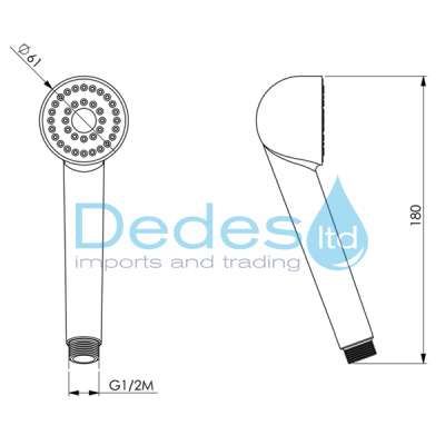 ΦΩΤΟΓΡΑΦΙΑ 2 ΤΗΛΕΦΩΝΟ ΜΠΑΝΙΟΥ ΙΤΑΛΙΑΣ NEK1-T ΧΡΩΜΕ ABS ΜΕ ΜΑΥΡΗ ΠΛΑΚΑ Φ61mm ΜΗΚΟΣ=180mm ΣΕ ΚΑΡΤΕΛΑ