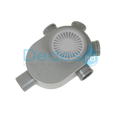 ΣΙΦΩΝ ΔΑΠΕΔΟΥ ΟΒΑΛ ΓΙΓΑΣ ΓΚΡΙ PVC ΜΕ Φ40 ΕΙΣΟΔΟ-Φ50 ΕΞΟΔΟ & ΜΠΑΛΑΚΙ ΣΑΠΟΥΝΑΔΑΣ ΣΤΡΟΓΓΥΛΗ ΣΧΑΡΑ