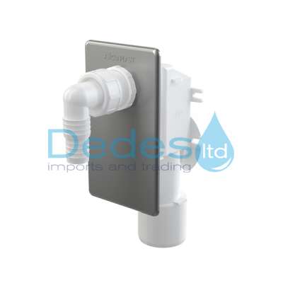 ΣΙΦΩΝ ΠΛΥΝΤΗΡΙΟΥ ΠΛΑΣΤΙΚΟ APS3 NEW Φ40-50 ALCAPLAST ΕΝΤΟΙΧΙΣΜΟΥ ΜΕ ΧΡΩΜΕ ΜΕΤΑΛΛΙΚΗ ΠΛΑΚΑ