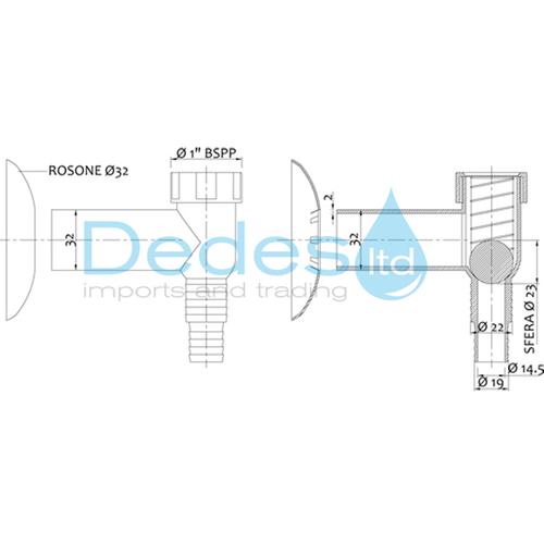 ΦΩΤΟΓΡΑΦΙΑ 2 ΣΙΦΩΝ ΠΛΥΝΤΗΡΙΟΥ ΧΡΩΜΕ ΕΞΩΤΕΡΙΚΟ ΑΠΟ ABS ΠΛΑΣΤΙΚΟ ΙΤΑΛΙΑΣ ΜΕ Φ32 ΕΞΟΔΟ & ΡΟΖΕΤΑ ΣΤΡΟΓΓΥΛΗ Φ85