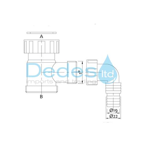 ΦΩΤΟΓΡΑΦΙΑ 2 ΤΑΦ ΕΞΑΓΩΓΗΣ ΠΛΥΝΤΗΡΙΟΥ ΙΤΑΛ. 1.1/2" ΑΡΣ.-ΘΗΛ. ΠΛΑΣΤΙΚΟ ΡΑΚΟΡ, ΓΩΝΙΑ Φ19-Φ22, 1" ΘΗΛ.ΡΑΚΟΡ ΜΕ O-RING