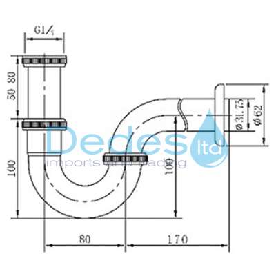 ΦΩΤΟΓΡΑΦΙΑ 2 ΣΙΦΩΝ ΝΙΠΤΗΡΟΣ ΜΕΤΑΛΛΙΚΟ ΣΩΛΗΝΩΤΟ Τύπου S ΑΝΟΞΕΙΔΩΤΟ ΧΡΩΜΕ 1.1/4"xΦ32 ΕΞΟΔΟ 25cm ΣΕ ΚΟΥΤΙ