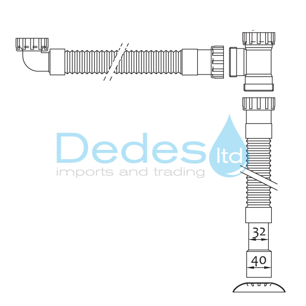 ΦΩΤΟΓΡΑΦΙΑ 2 ΣΙΦΩΝ-ΣΠΙΡΑΛ ΔΙΠΛΟ ΣΠΑΣΤΟ GOFLEX-TOP ΙΤΑΛ. ΝΕΡΟΧΥΤΟΥ 1.1/2" x Φ40 ΕΞΟΔΟ, ΠΛΑΣΤΙΚΑ ΠΑΞΙΜΑΔΙΑ & ΡΟΖΕΤΑ