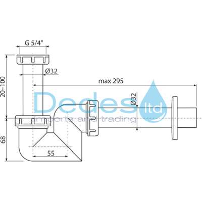 ΦΩΤΟΓΡΑΦΙΑ 2 ΣΙΦΩΝ ΝΙΠΤΗΡΟΣ ΠΛΑΣΤΙΚΟ ΚΟΛΟΝΑΤΟ 1.1/4" ΧΩΡΙΣ ΒΑΛΒΙΔΑ LAMAPLAST & ΕΞΟΔΟ Φ32 ΜΕΤΑΛΛΙΚΗ