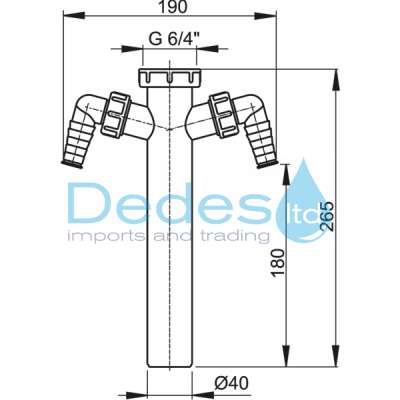 ΦΩΤΟΓΡΑΦΙΑ 2 ΛΑΙΜΟΣ ΑΠΟ ΣΙΦΩΝ ΝΕΡΟΧΥΤΟΥ ΠΛΑΣΤΙΚΟΣ 1.1/2"xΦ40 A44M ALCAPLAST L265mm ΜΕ ΔΙΠΛΗ ΠΑΡΟΧΗ ΠΛΥΝΤΗΡΙΟΥ