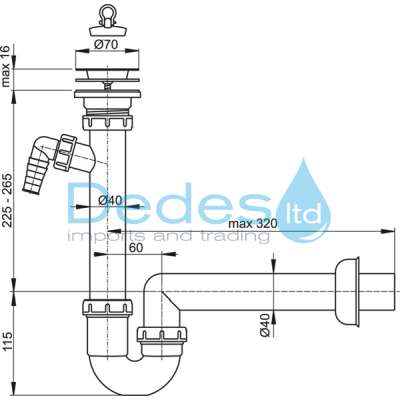 ΦΩΤΟΓΡΑΦΙΑ 2 ΣΙΦΩΝ ΝΕΡΟΧΥΤΟΥ ΣΩΛΗΝΩΤΟ A810 ALCAPLAST ΜΟΝΟ ΜΕ ΒΑΛΒΙΔΑ Φ70 ΙΝΟΧ & ΠΑΡΟΧΗ ΠΛΥΝΤΗΡΙΟΥ ΕΞΟΔΟ Φ40