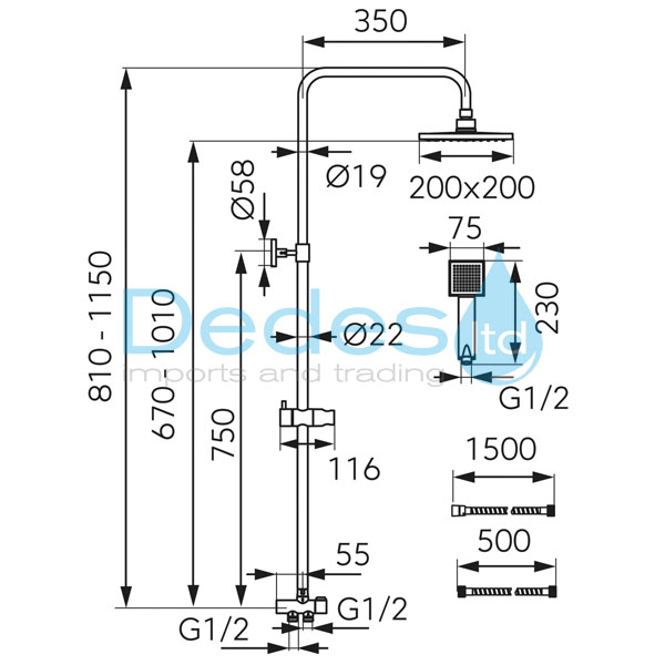 ΦΩΤΟΓΡΑΦΙΑ 3 ΚΟΛΟΝΑ INOX ΝΤΟΥΣ LUX NP46 ΡΥΘΜ.FERRO ΚΩΔ. 20x20 ΤΕΤΡΑΓ. ΤΗΛΕΦ. ΤΕΤΡ. ΣΠΙΡΑΛ 150cm. ΔΙΑΝΟΜ. ΣΕ ΚΟΥΤΙ