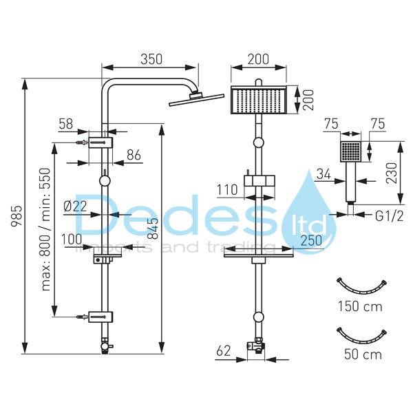 ΦΩΤΟΓΡΑΦΙΑ 2 ΚΟΛΟΝΑ INOX ΝΤΟΥΣ LUX NP24 FERRO ΚΩΔΩΝΑ 20x20 ΤΕΤΡΑΓ. ΤΗΛΕΦΩΝΟ ΤΕΤΡ. ΣΠΙΡΑΛ 150cm. ΔΙΑΝΟΜΕΑ ΣΕ ΚΟΥΤΙ