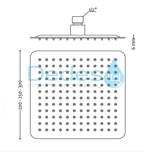 ΦΩΤΟΓΡΑΦΙΑ 3 ΚΩΔΩΝΑΣ ΝΤΟΥΣ INOX ΤΕΤΡΑΓΩΝΟΣ 200x200x2mm AISI SS304 ΛΕΠΤΟΣ 1/2" ΘΗΛ. QUADRO ΜΕ 81 ΑΚΙΔΕΣ ΣΕ ΚΟΥΤΙ