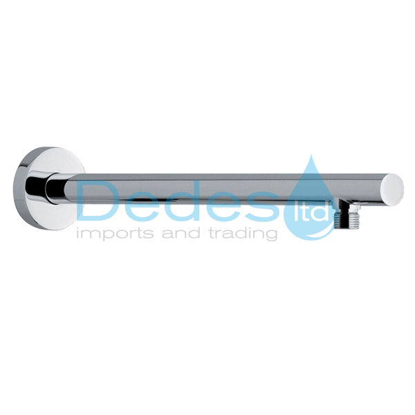 ΒΡΑΧΙΟΝΑΣ ΝΤΟΥΣ ΤΟΙΧΟΥ ΣΤΡΟΓΓ. L350 LUX BRASS ΧΡΩΜΕ 1/2" ΑΡΣ. TONDO Φ25 ΜΕ ΡΟΖ. ΜΑΣΙΦ Φ70xH15 ΚΟΥΤΙ