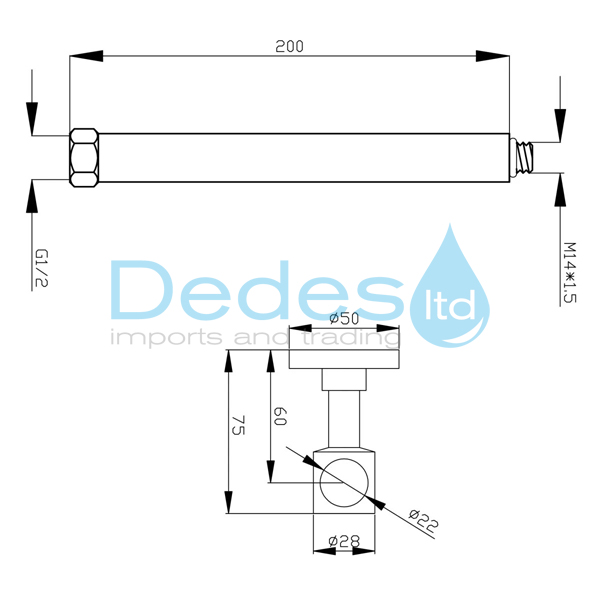 ΦΩΤΟΓΡΑΦΙΑ 2 ΚΙΤ ΜΕ ΣΤΗΡΙΓΜΑ ΜΑΣΙΦ & ΠΡΟΕΚΤΑΣΗ ΣΤΡΟΓΓΥΛΗ ΜΕΤΑΛΛΙΚΗ ΧΡΩΜΕ ELP20-NP71 FERRO L20cm ΓΙΑ ΚΟΛΟΝΑ ΝΤΟΥΣ