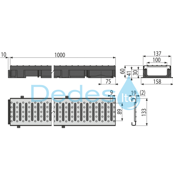 ΦΩΤΟΓΡΑΦΙΑ 2 ΚΑΝΑΛΙ ΣΥΛΛΟΓΗΣ ΥΔΑΤΩΝ LOW AVZ112-R102 ALCAPLAST ΠΟΛΥΠΡΟΠ/ΝΙΟΥ 1010x137x60mm ΜΕ ΓΑΛΒΑΝΙΖΕ A15 ΣΧΑΡΑ