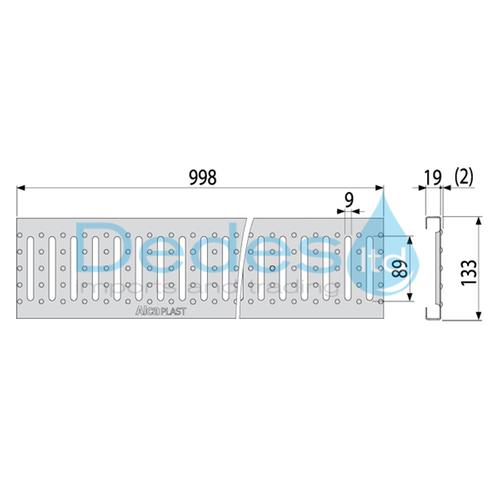 ΦΩΤΟΓΡΑΦΙΑ 3 ΚΑΝΑΛΙ ΣΥΛΛΟΓΗΣ ΥΔΑΤΩΝ AVZ102-R102 ALCAPLAST ΠΟΛΥΠΡΟΠΥΛΕΝΙΟΥ 1000x139x144 ΜΕ ΓΑΛΒΑΝΙΖΕ A15 ΣΧΑΡΑ