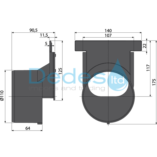 ΦΩΤΟΓΡΑΦΙΑ 2 ΤΑΠΑ ΚΛΕΙΣΙΜΑΤΟΣ-ΕΞΟΔΟΣ AVZ-P010 ALCAPLAST Φ110 ΠΟΛΥΠΡΟΠΥΛΕΝΙΟΥ 175x117x22mm ΓΙΑ ΚΑΝΑΛΙ ΥΔΑΤΩΝ