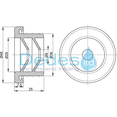ΦΩΤΟΓΡΑΦΙΑ 2 ΛΑΣΤΙΧΟ ΚΑΤΣΑΡΟ ΜΑΥΡΟ S688 ALCAPLAST Φ36xΦ10 ΖΓΟΥΡΟ ΕΛΑΣΤΙΚΟ L=25mm ΓΙΑ ΚΑΤΕΒΑΣΙΕΣ ΟΥΡΗΤΗΡΙΩΝ