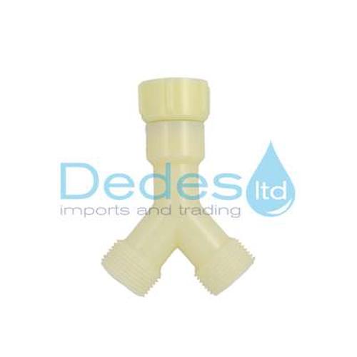 ΦΩΤΟΓΡΑΦΙΑ 2 ΔΙΑΚΛΑΔΩΤΗΣ ΛΕΥΚΟΣ ΠΛΑΣΤΙΚΟΣ ΙΤΑΛΙΑΣ ΜΕ ΡΑΚΟΡ ΤΡΕΛΟ 3/4" ΘΗΛΥΚΟ x 3/4" ΑΡΣΕΝΙΚΕΣ ΠΑΡΟΧΕΣ